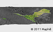 Satellite Panoramic Map of Kab. Lampung Utara, darken, desaturated