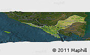 Satellite Panoramic Map of Kab. Lampung Utara, darken
