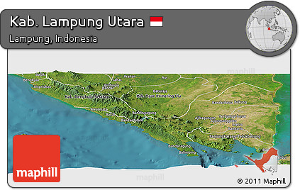 Satellite Panoramic Map of Kab. Lampung Utara