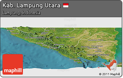 Satellite Panoramic Map of Kab. Lampung Utara