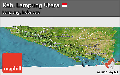Satellite Panoramic Map of Kab. Lampung Utara