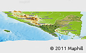 Satellite Panoramic Map of Kab. Lampung Utara, physical outside