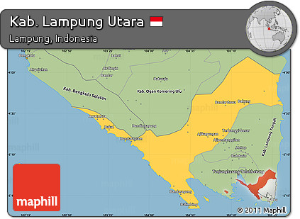 Savanna Style Simple Map of Kab. Lampung Utara