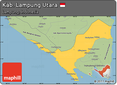 Savanna Style Simple Map of Kab. Lampung Utara
