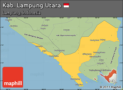 Savanna Style Simple Map of Kab. Lampung Utara