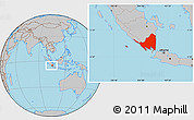 Gray Location Map of Lampung