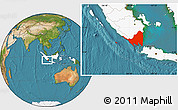 Satellite Location Map of Lampung, highlighted country