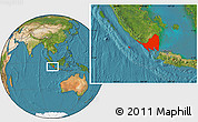 Satellite Location Map of Lampung