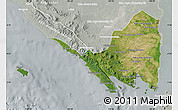 Satellite Map of Lampung, lighten, semi-desaturated