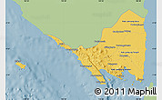 Savanna Style Map of Lampung, single color outside