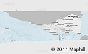 Gray Panoramic Map of Lampung, single color outside