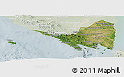 Satellite Panoramic Map of Lampung, lighten