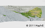 Satellite Panoramic Map of Lampung, lighten, semi-desaturated
