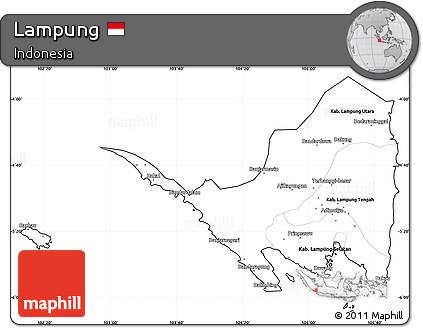 Blank Simple Map of Lampung, cropped outside