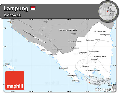 Gray Simple Map of Lampung
