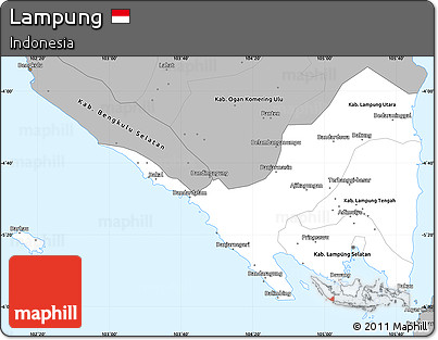 Gray Simple Map of Lampung