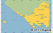 Savanna Style Simple Map of Lampung, single color outside