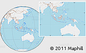 Gray Location Map of Indonesia, lighten, land only