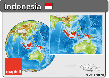 Physical Location Map of Indonesia