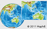 Political Location Map of Indonesia, physical outside