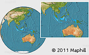 Political Location Map of Indonesia, satellite outside