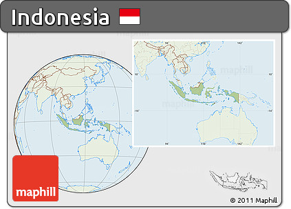 Savanna Style Location Map of Indonesia, lighten