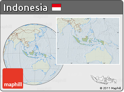 Savanna Style Location Map of Indonesia, lighten, hill shading