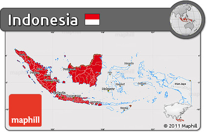 Flag Map of Indonesia, flag rotated