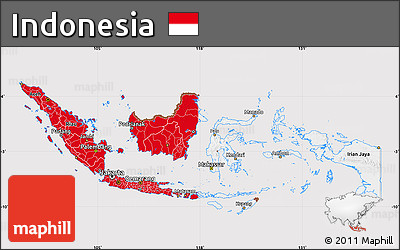 Flag Map of Indonesia, flag rotated
