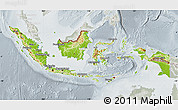 Physical Map of Indonesia, lighten, semi-desaturated