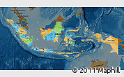 Political Map of Indonesia, darken