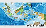 Political Map of Indonesia, satellite outside, bathymetry sea