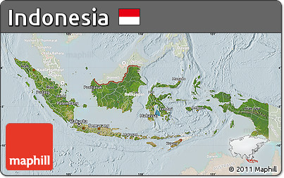 Satellite Map of Indonesia, lighten