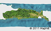 Satellite 3D Map of Kab. Gorontalo, single color outside