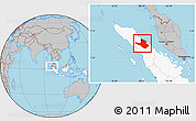 Gray Location Map of Kab. Deli Serdang, highlighted country