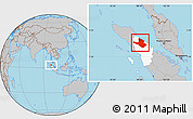 Gray Location Map of Kab. Deli Serdang, highlighted parent region