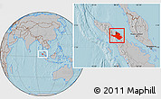 Gray Location Map of Kab. Deli Serdang, hill shading