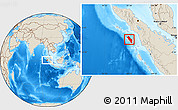 Shaded Relief Location Map of Kab. Nias