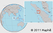 Gray Location Map of Kodya. Sibolga