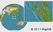 Satellite Location Map of Kodya. Sibolga