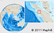 Shaded Relief Location Map of Kodya. Sibolga