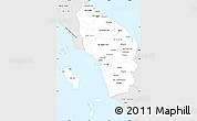 Silver Style Simple Map of North Sumatera