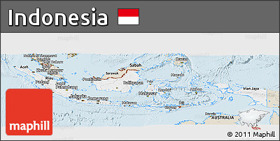 Classic Style Panoramic Map of Indonesia