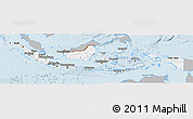 Gray Panoramic Map of Indonesia, single color outside