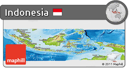Physical Panoramic Map of Indonesia