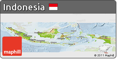 Physical Panoramic Map of Indonesia, lighten