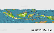 Physical Panoramic Map of Indonesia, satellite outside