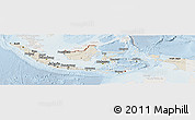 Shaded Relief Panoramic Map of Indonesia, lighten