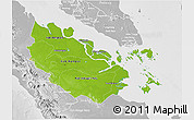 Physical 3D Map of Riau, lighten, desaturated