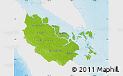 Physical Map of Riau, single color outside